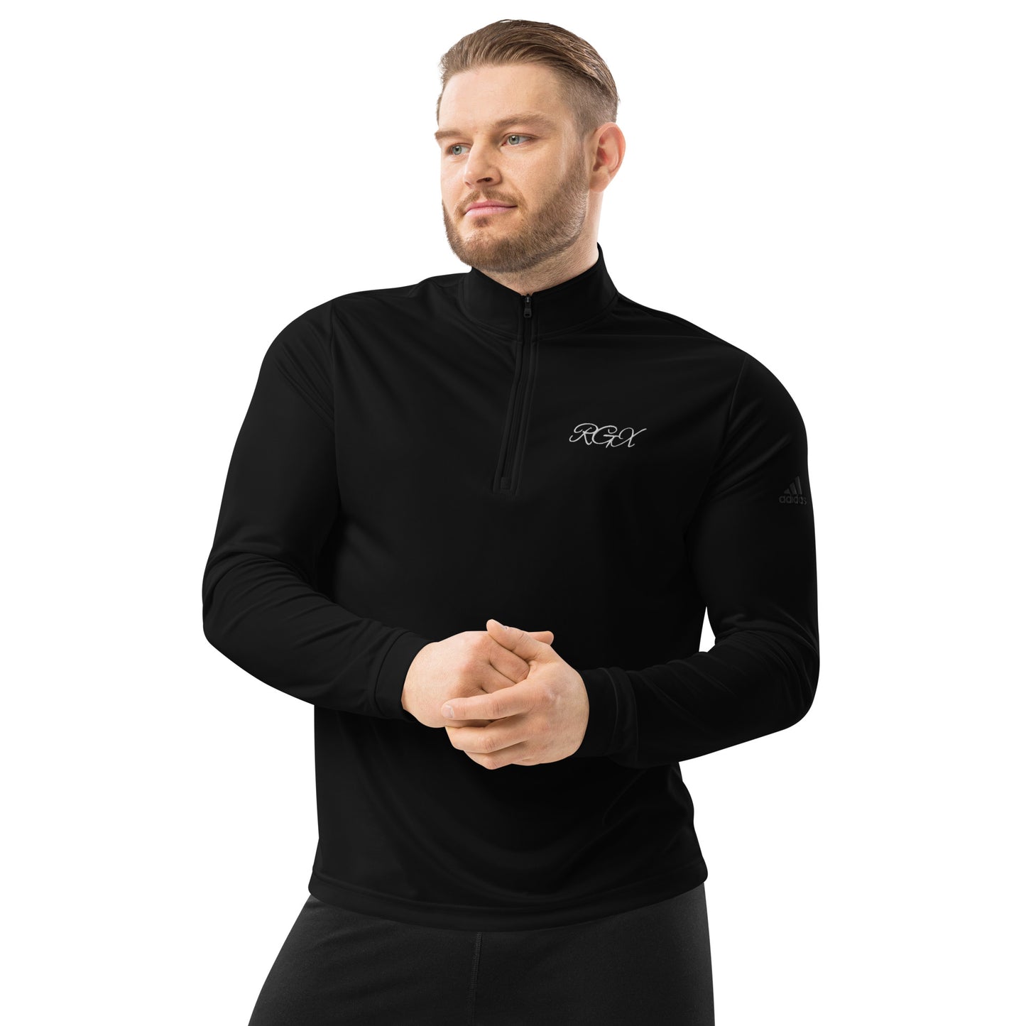 White logo Quarter zip pullover