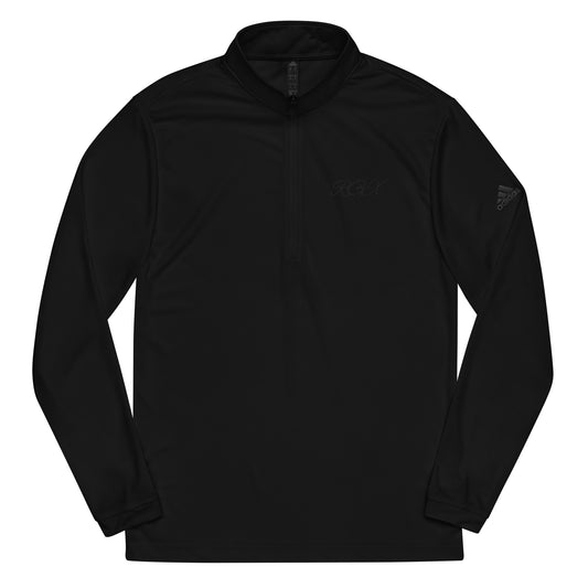 Black logo Quarter zip pullover