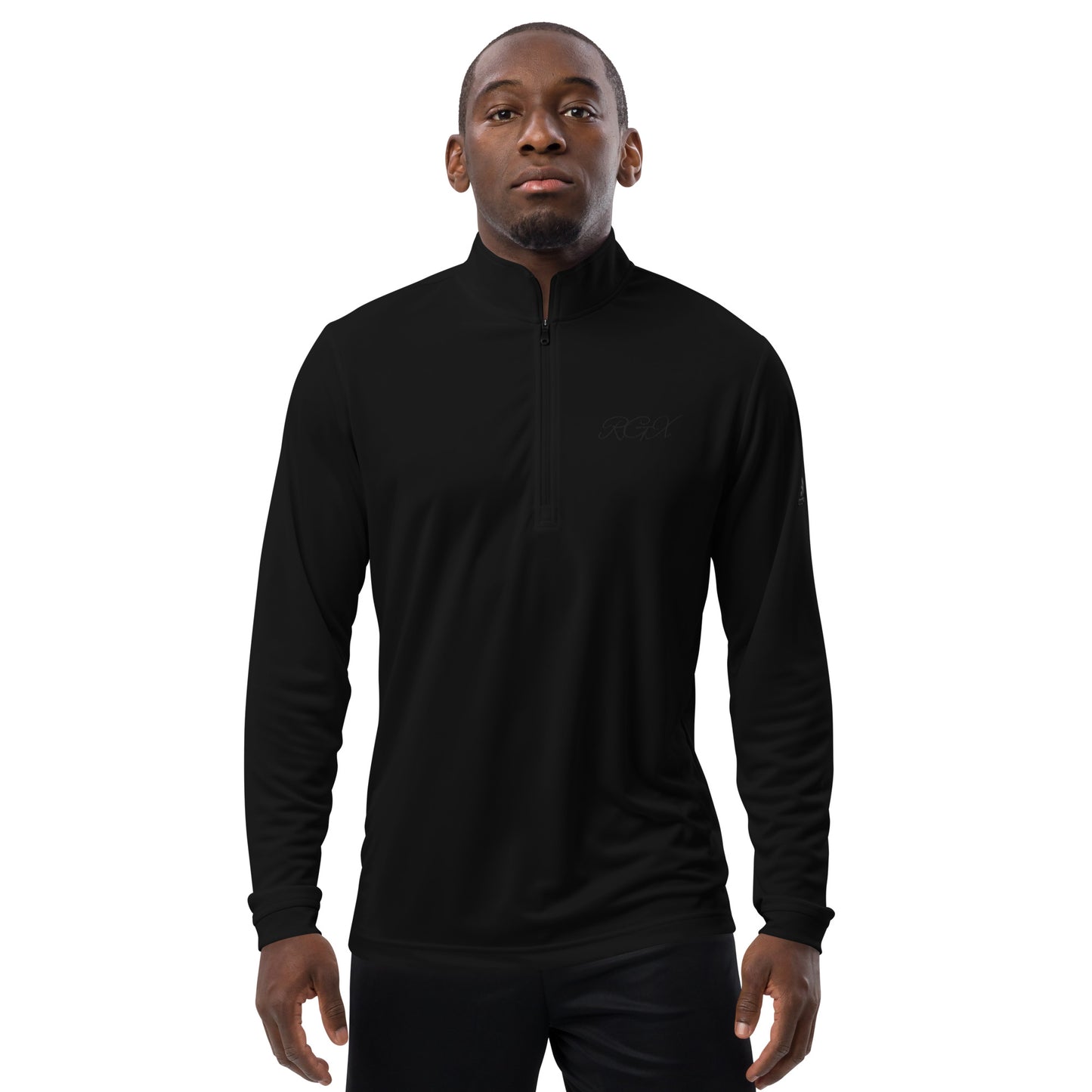 Black logo Quarter zip pullover