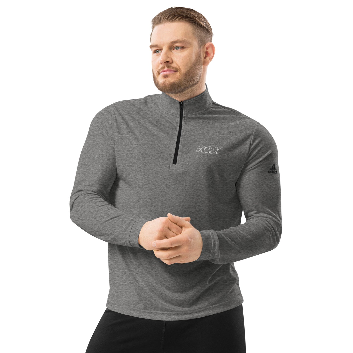 White logo Quarter zip pullover