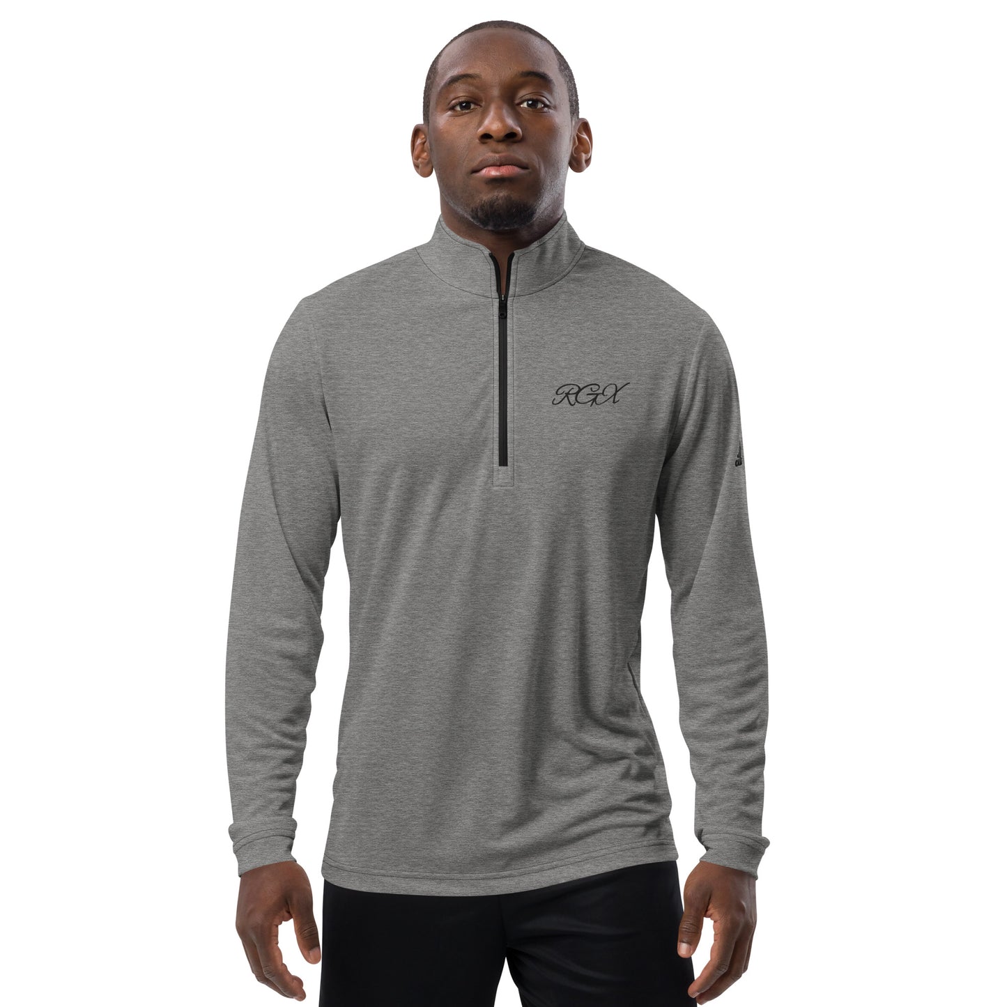 Black logo Quarter zip pullover