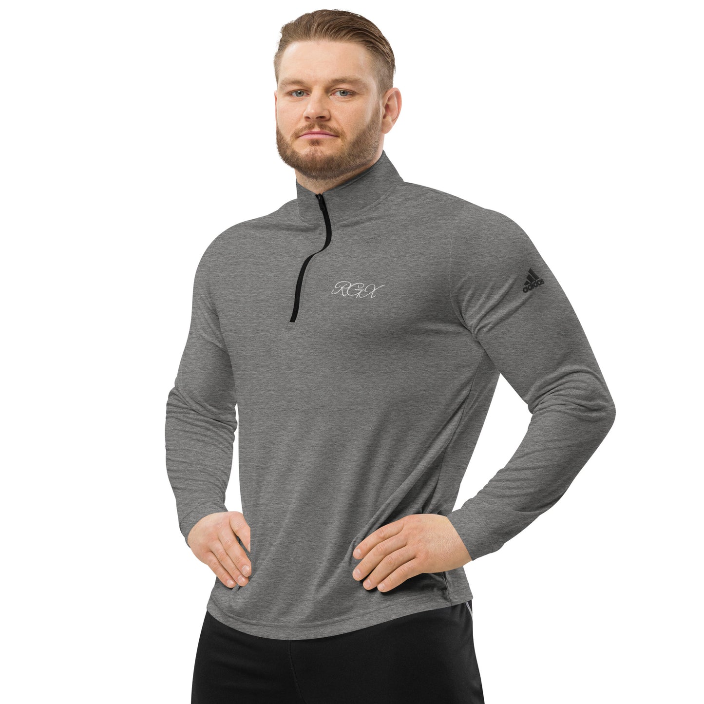 White logo Quarter zip pullover