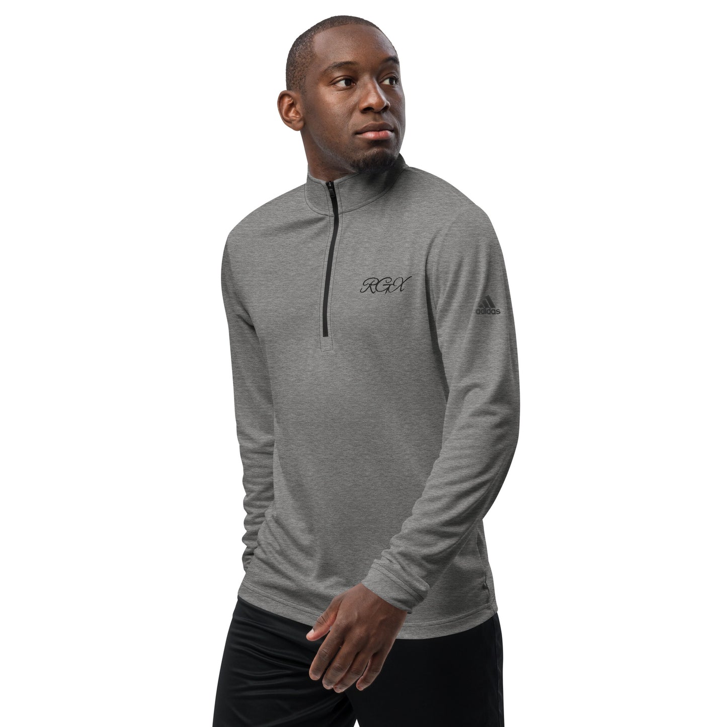 Black logo Quarter zip pullover