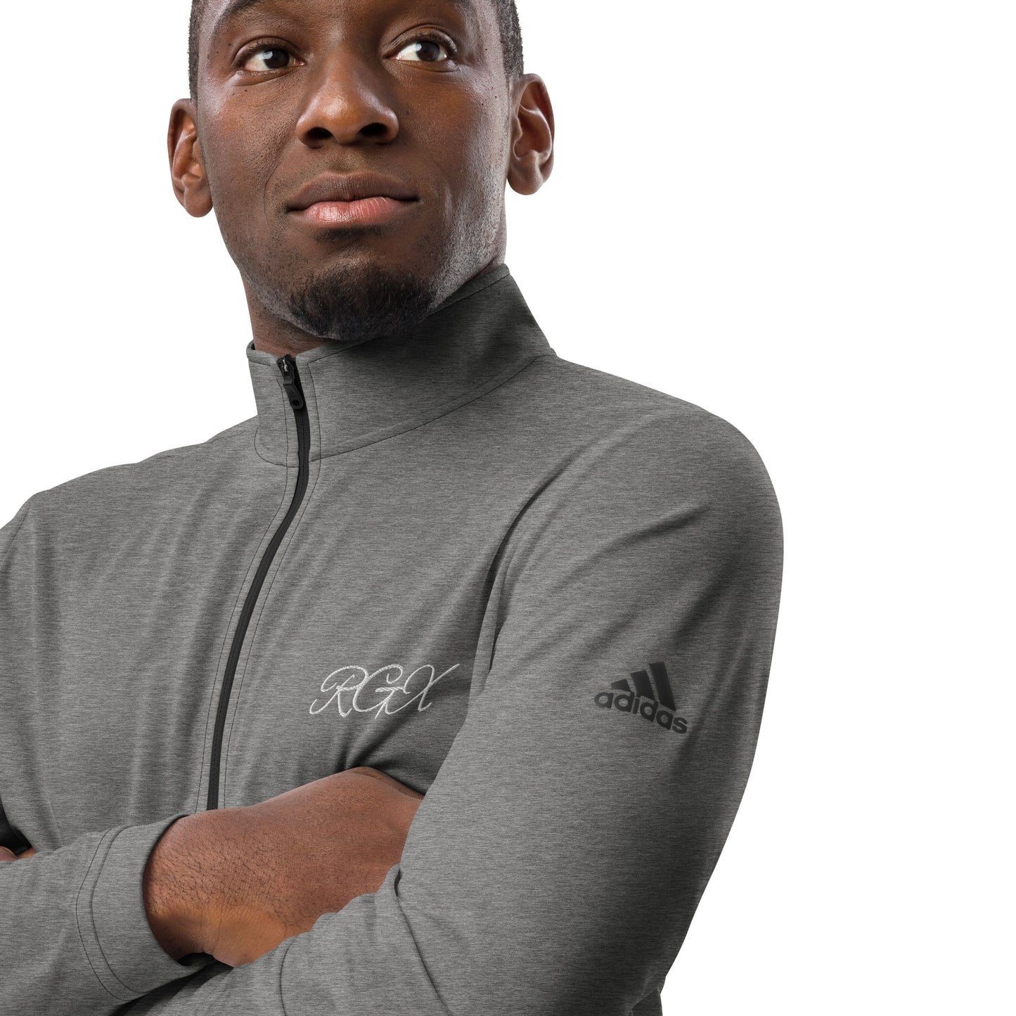 White logo Quarter zip pullover