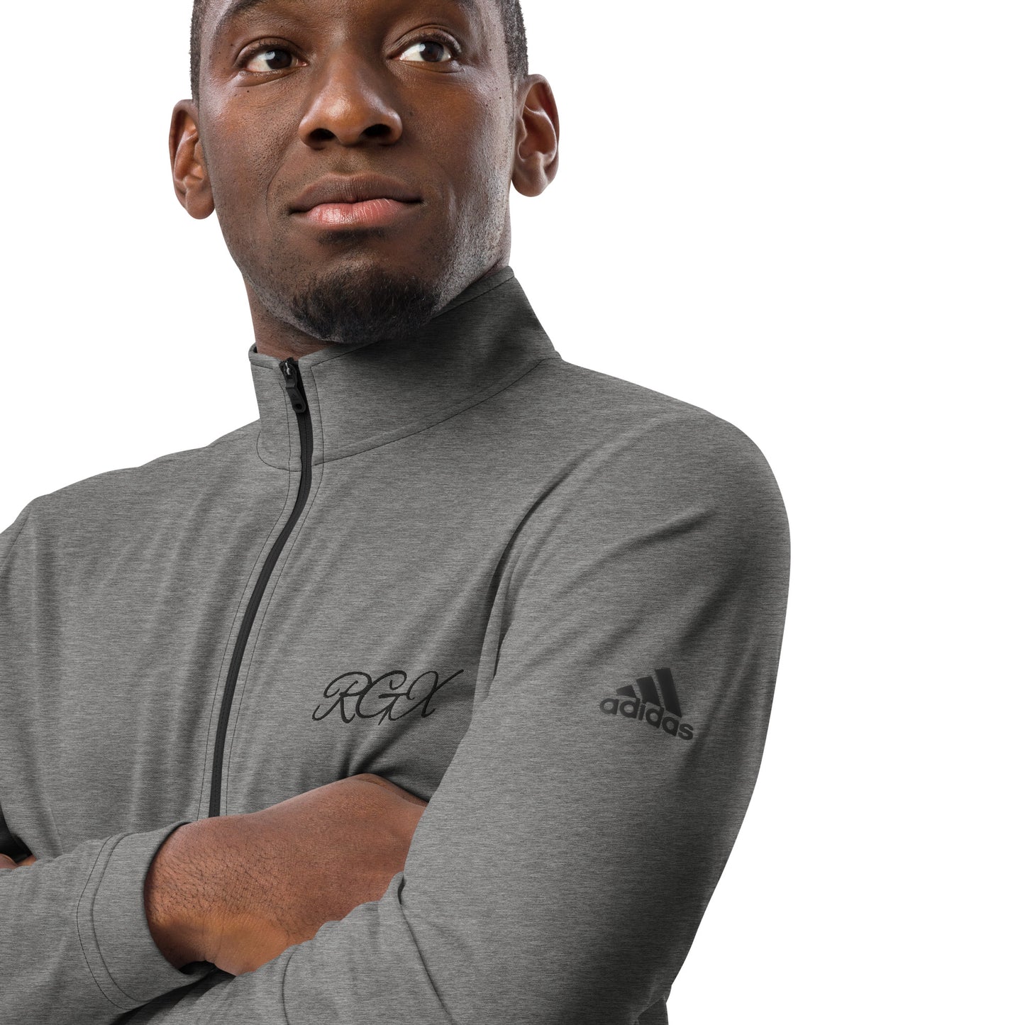 Black logo Quarter zip pullover