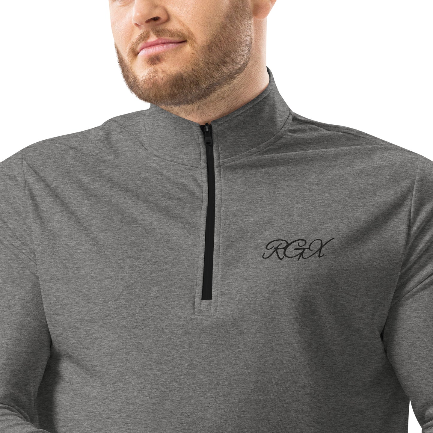 Black logo Quarter zip pullover