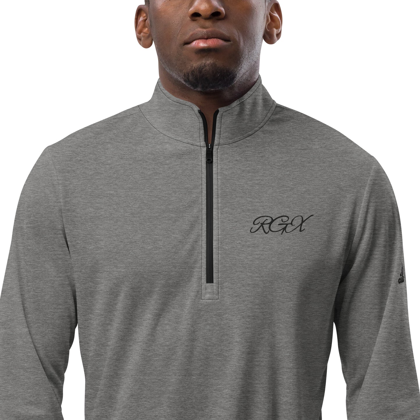 Black logo Quarter zip pullover