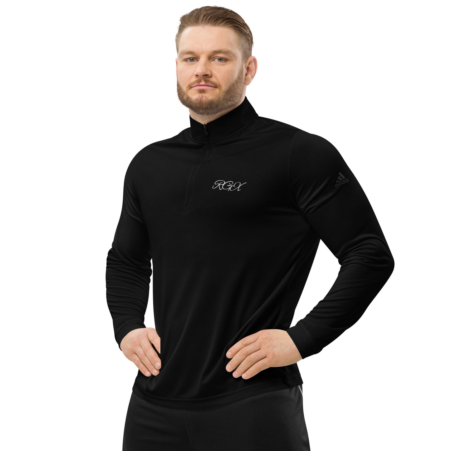 White logo Quarter zip pullover