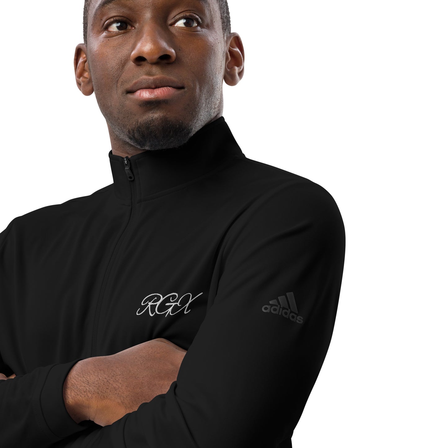 White logo Quarter zip pullover