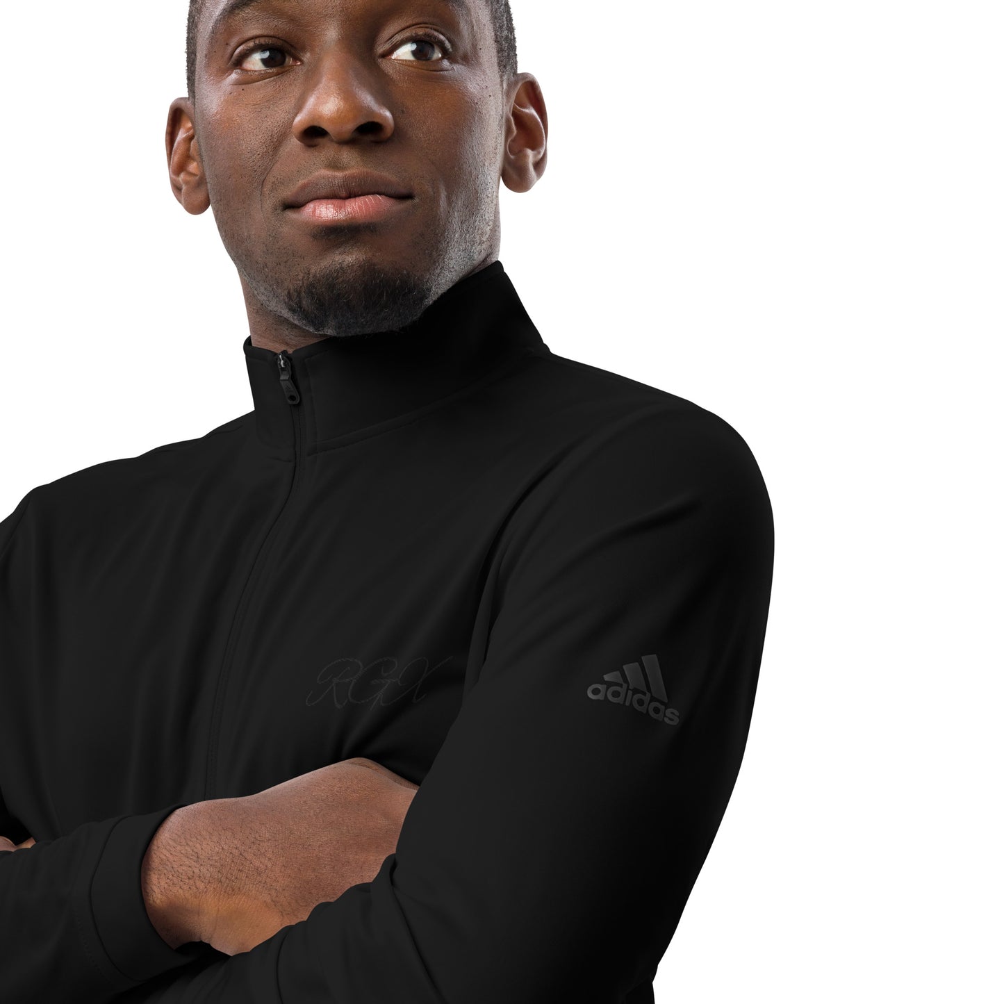 Black logo Quarter zip pullover