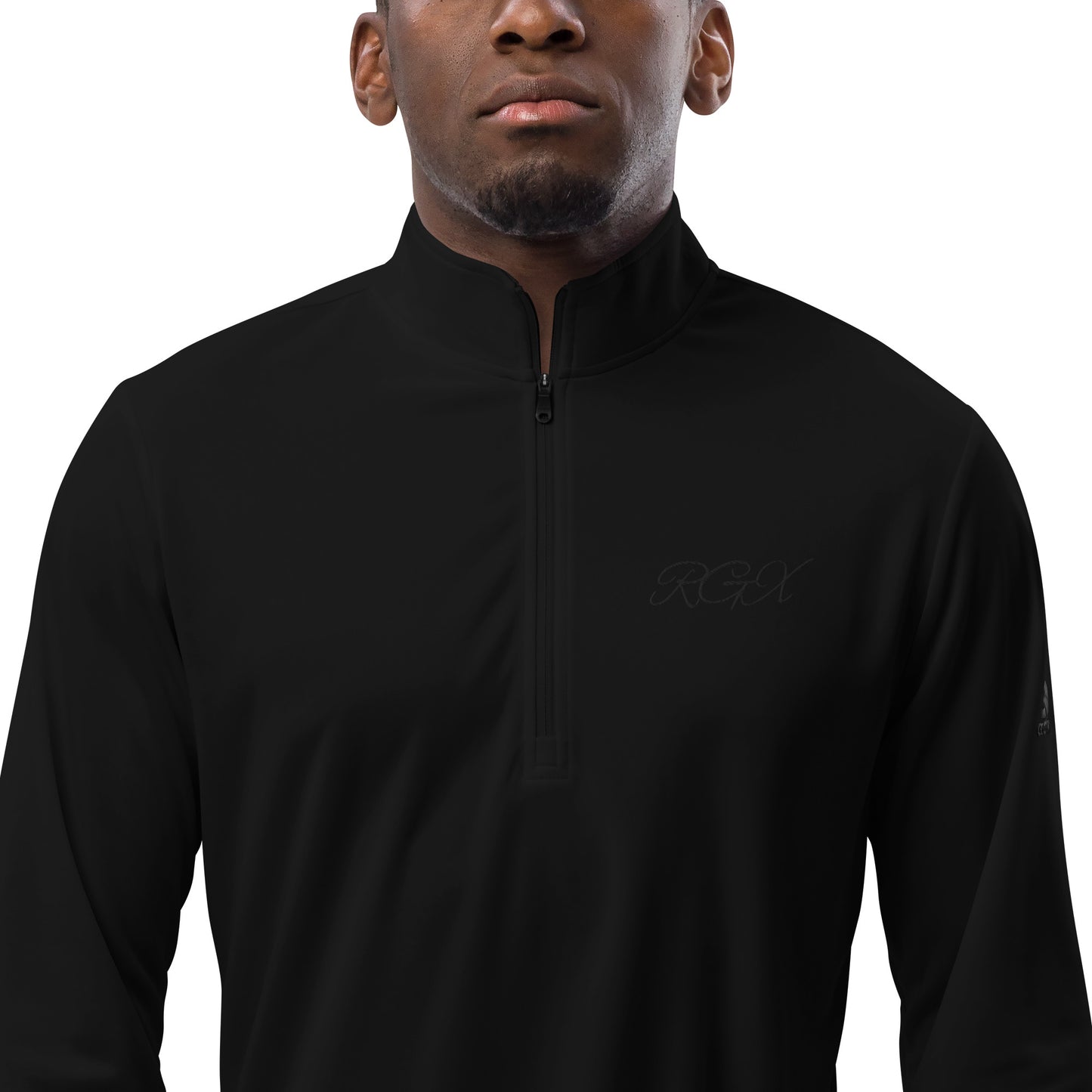 Black logo Quarter zip pullover