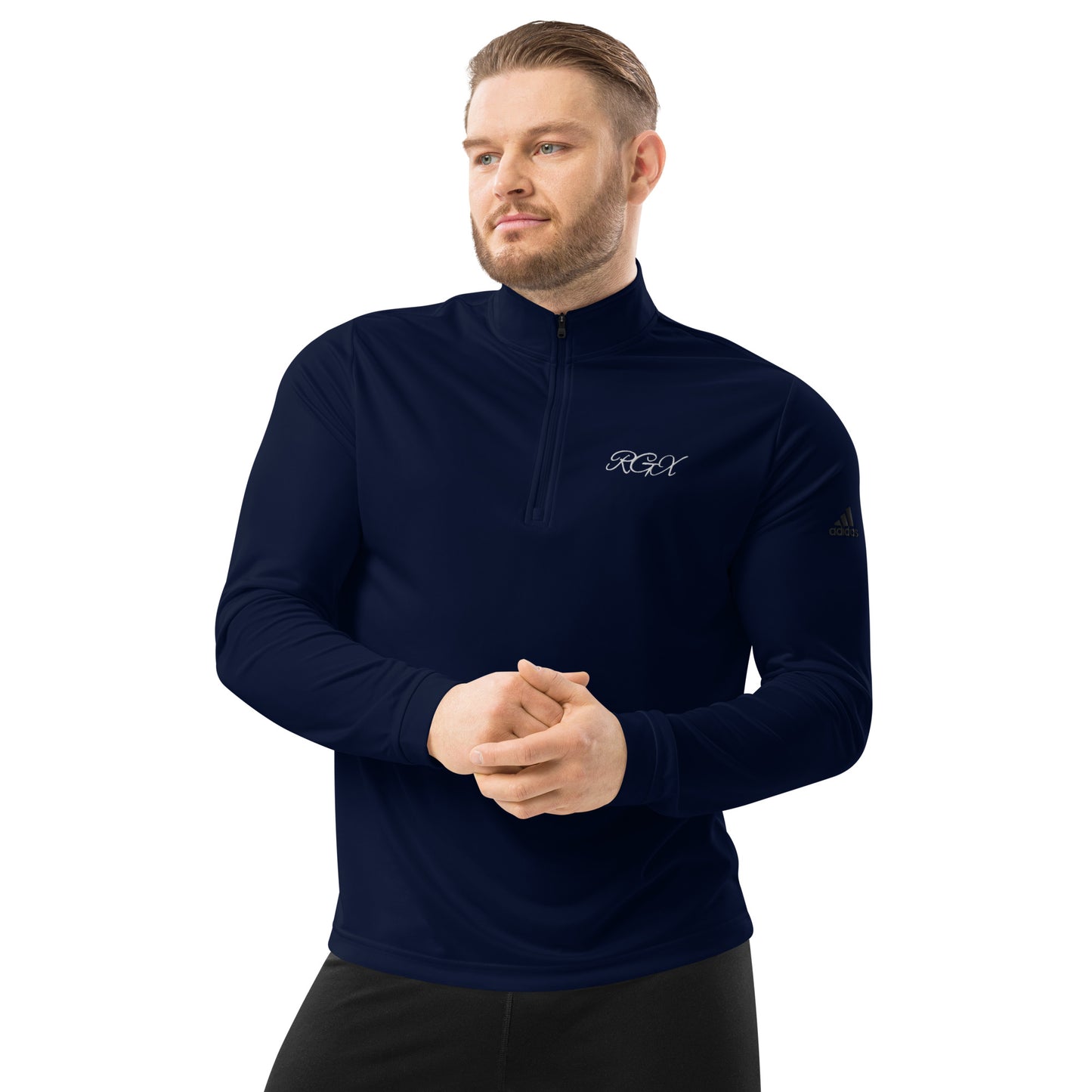 White logo Quarter zip pullover