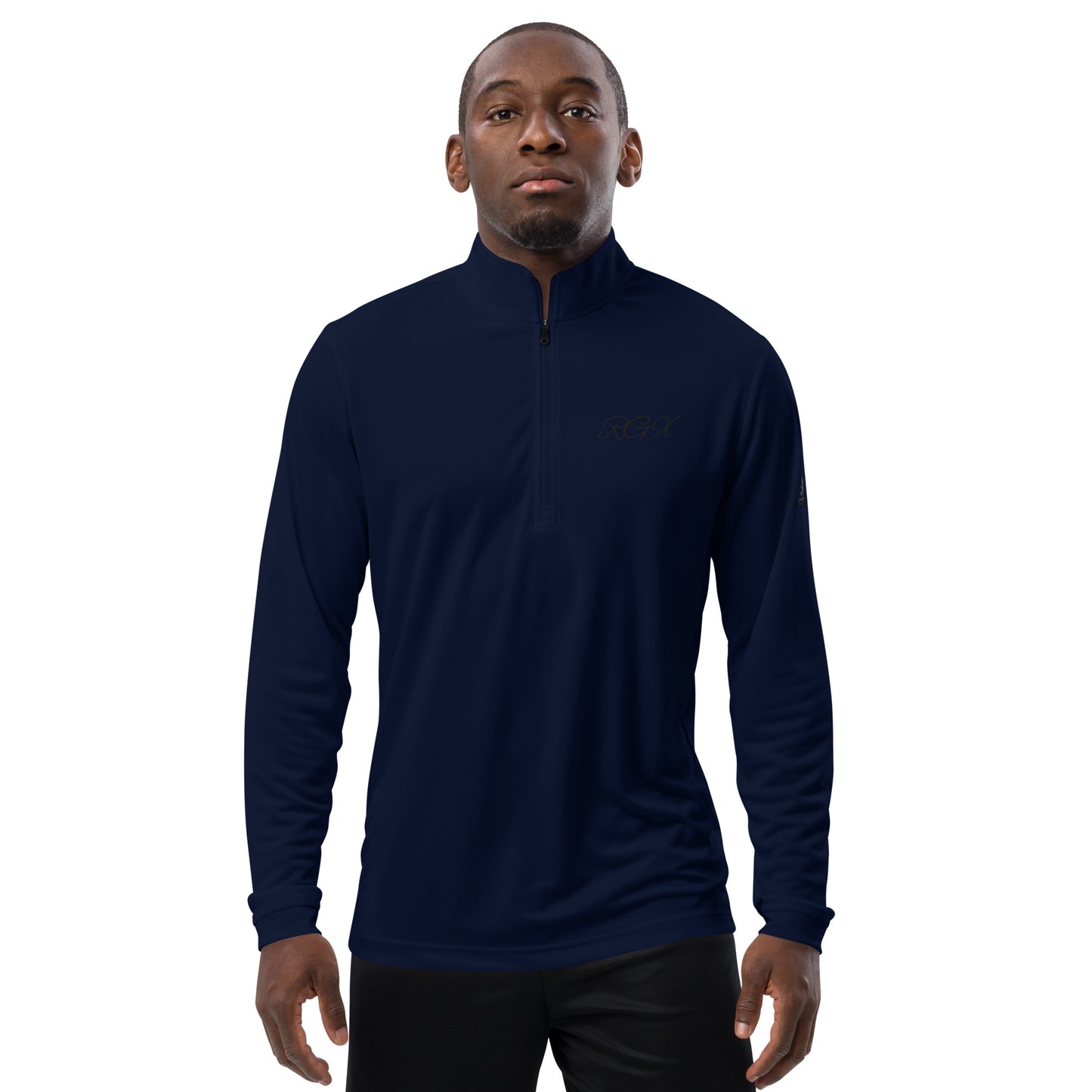 Black logo Quarter zip pullover