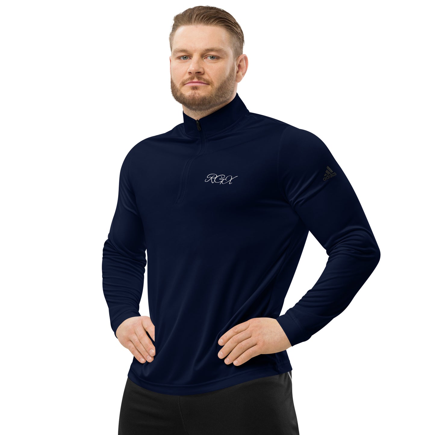 White logo Quarter zip pullover