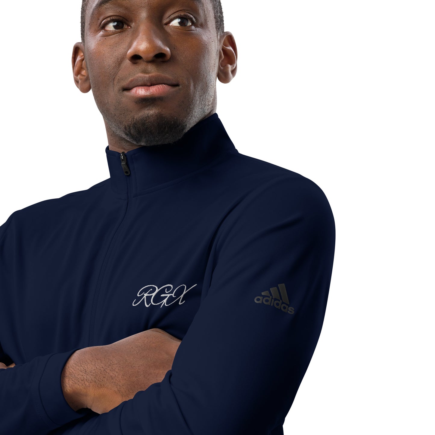 White logo Quarter zip pullover
