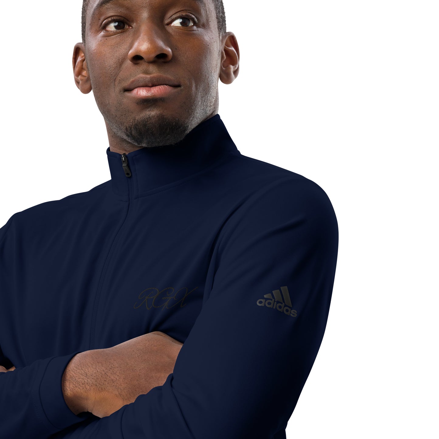 Black logo Quarter zip pullover