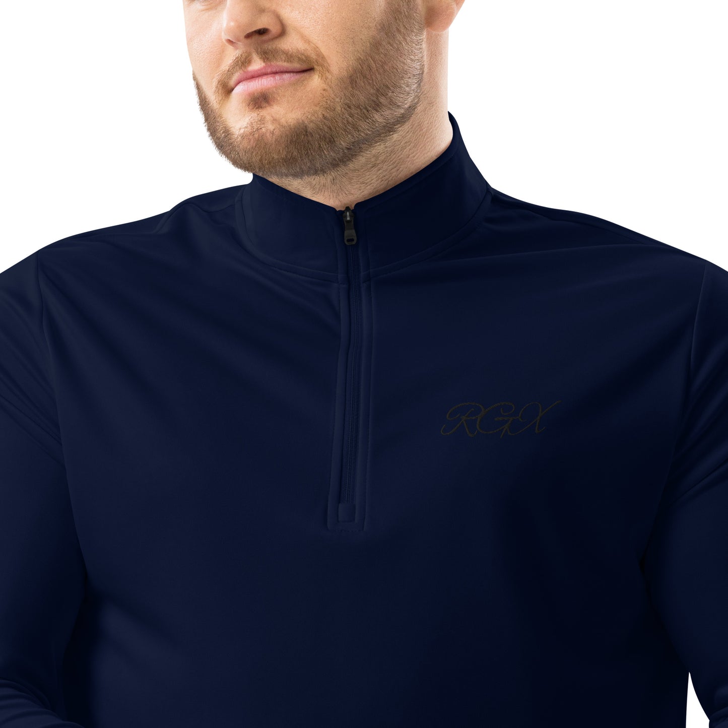 Black logo Quarter zip pullover