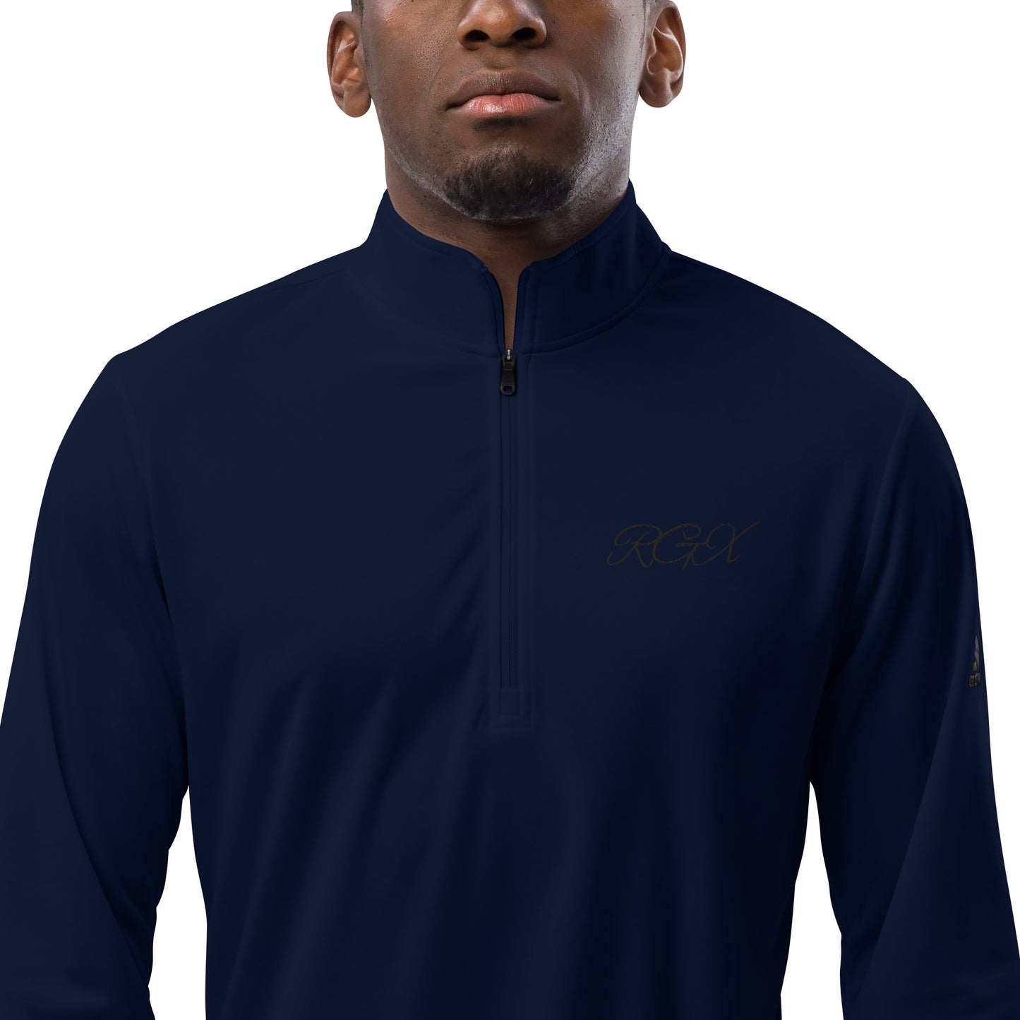 Black logo Quarter zip pullover