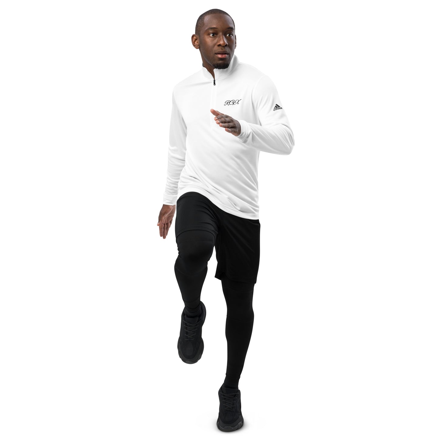 Black logo Quarter zip pullover