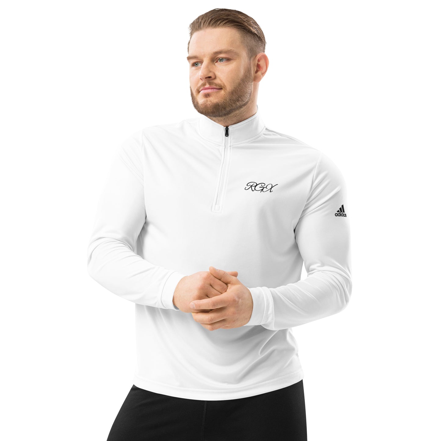 Black logo Quarter zip pullover