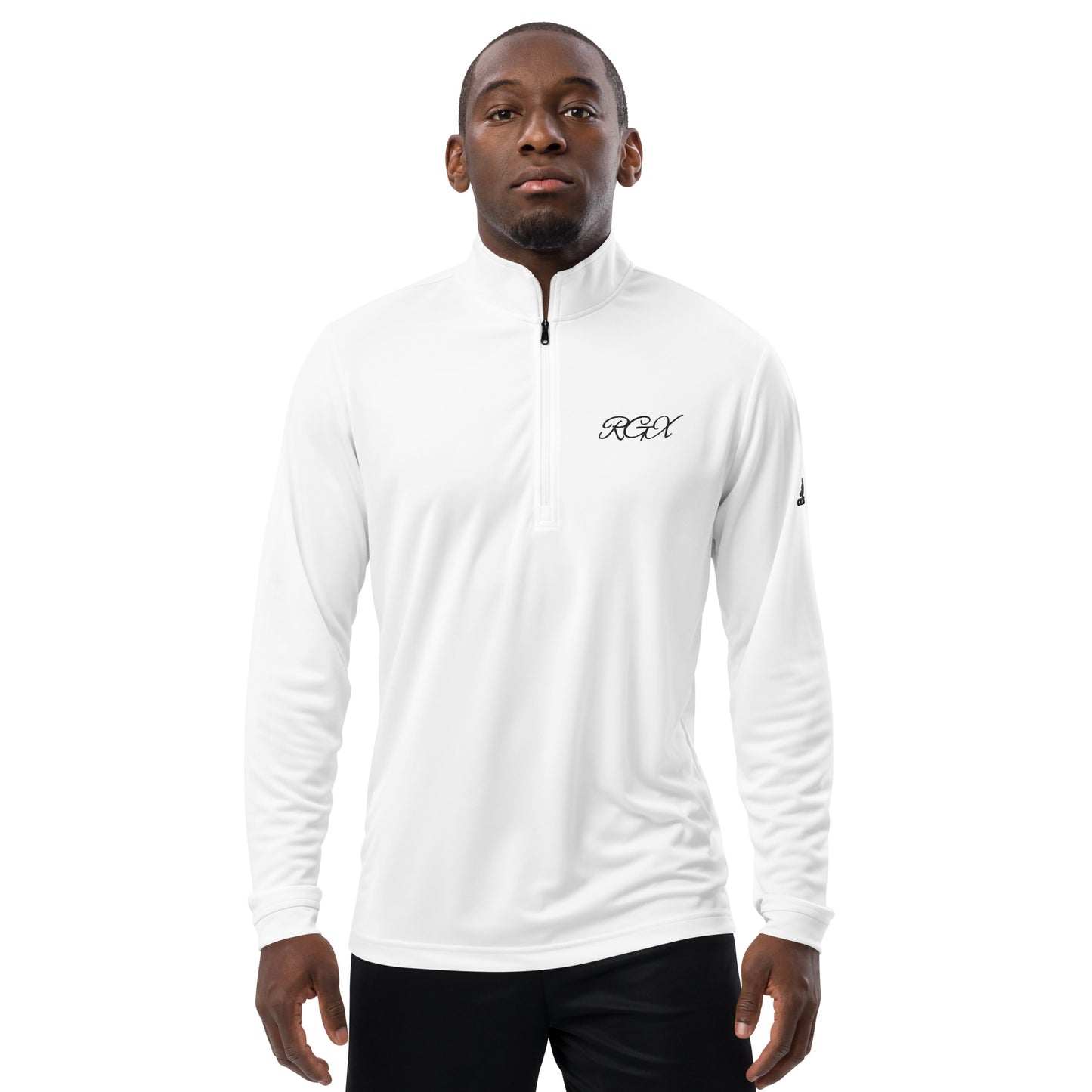 Black logo Quarter zip pullover