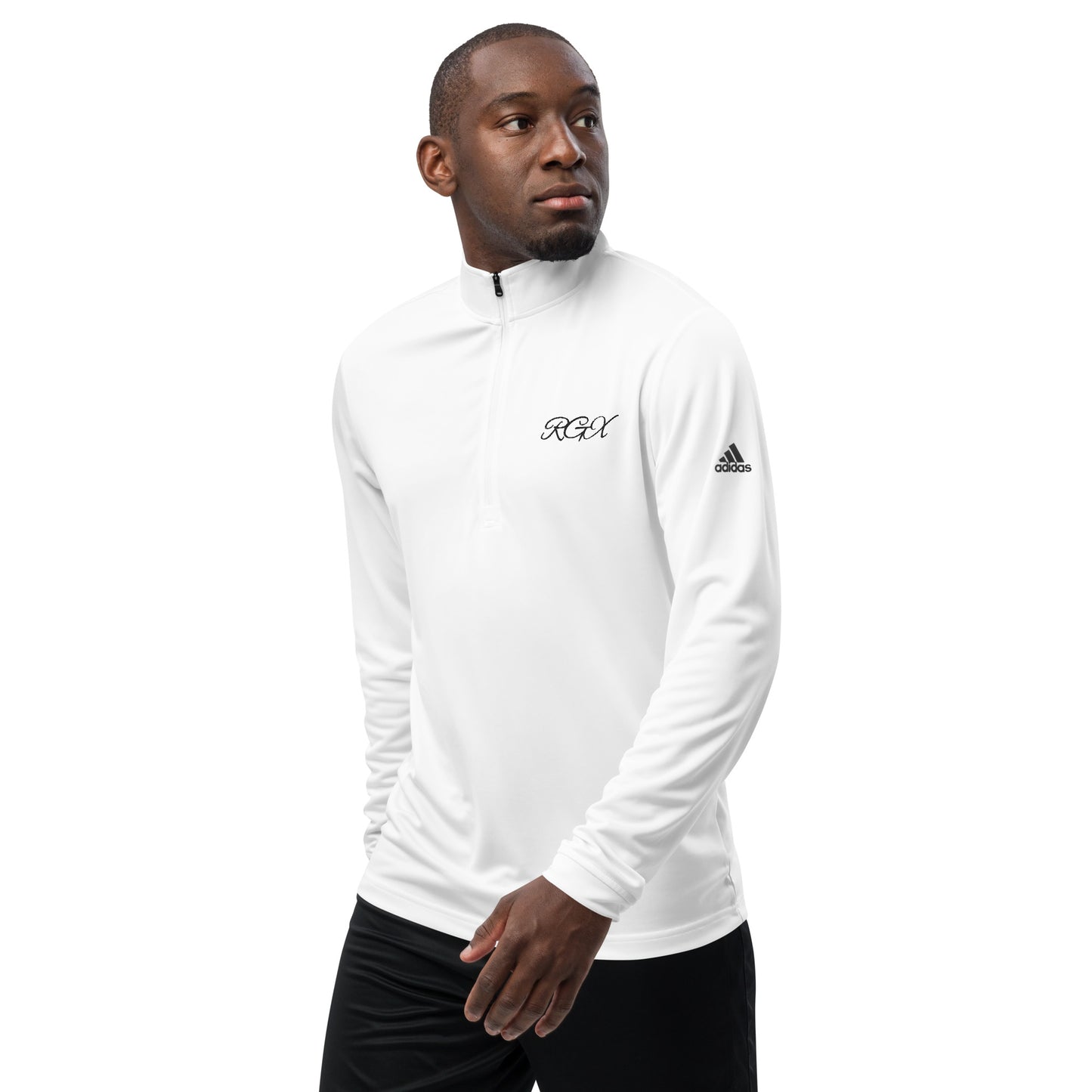 Black logo Quarter zip pullover
