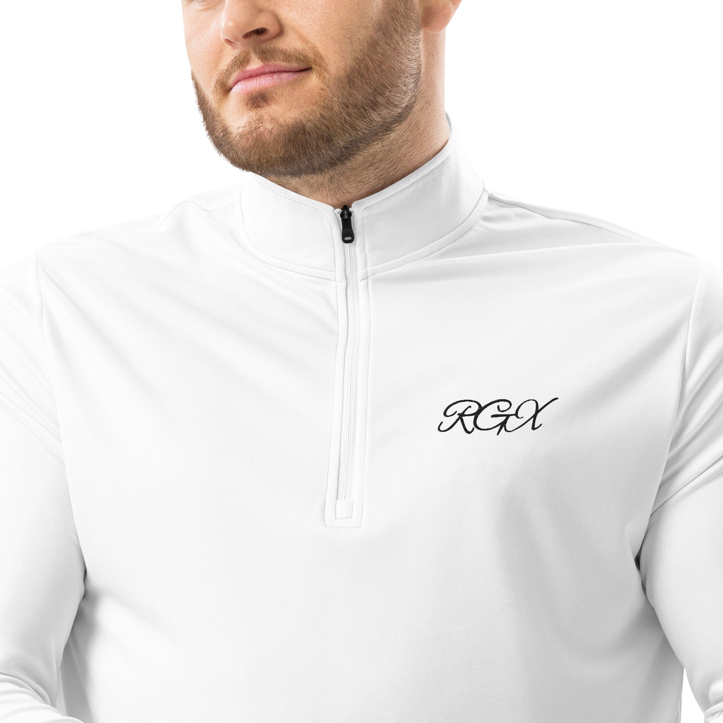 Black logo Quarter zip pullover
