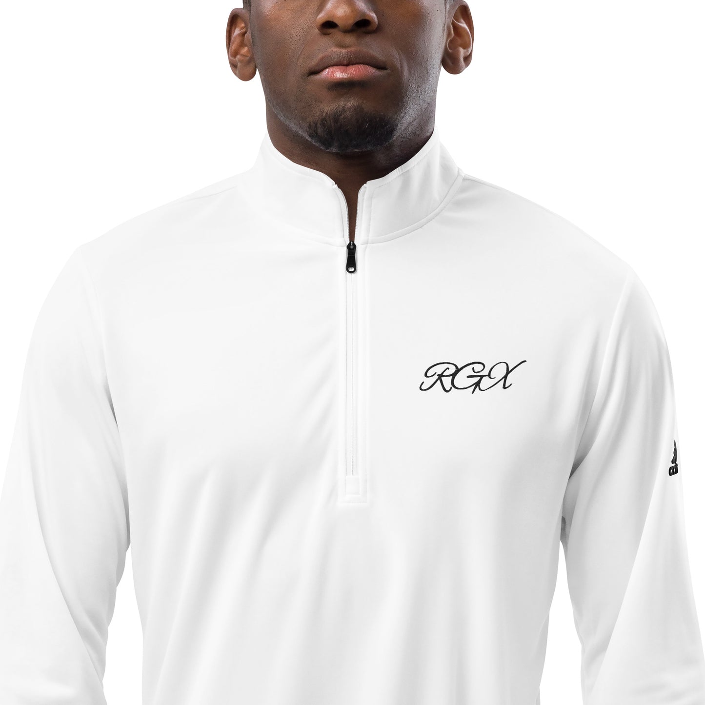 Black logo Quarter zip pullover