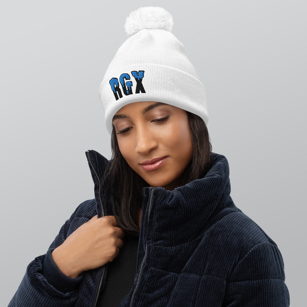 White Frost RGX Pom pom beanie