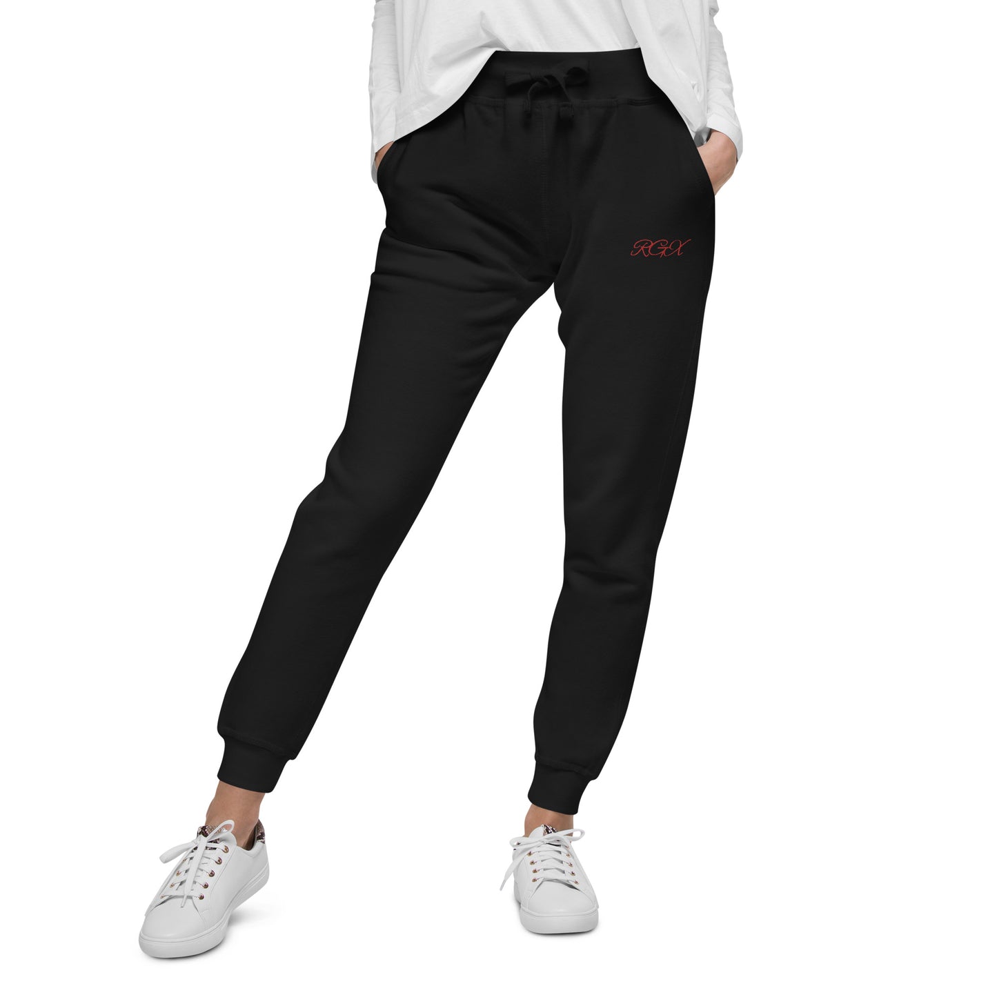 Red fleece sweatpants