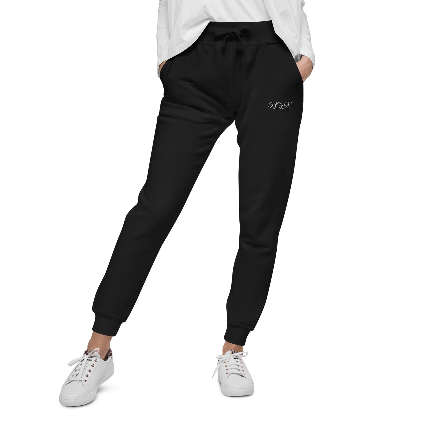White fleece sweatpants