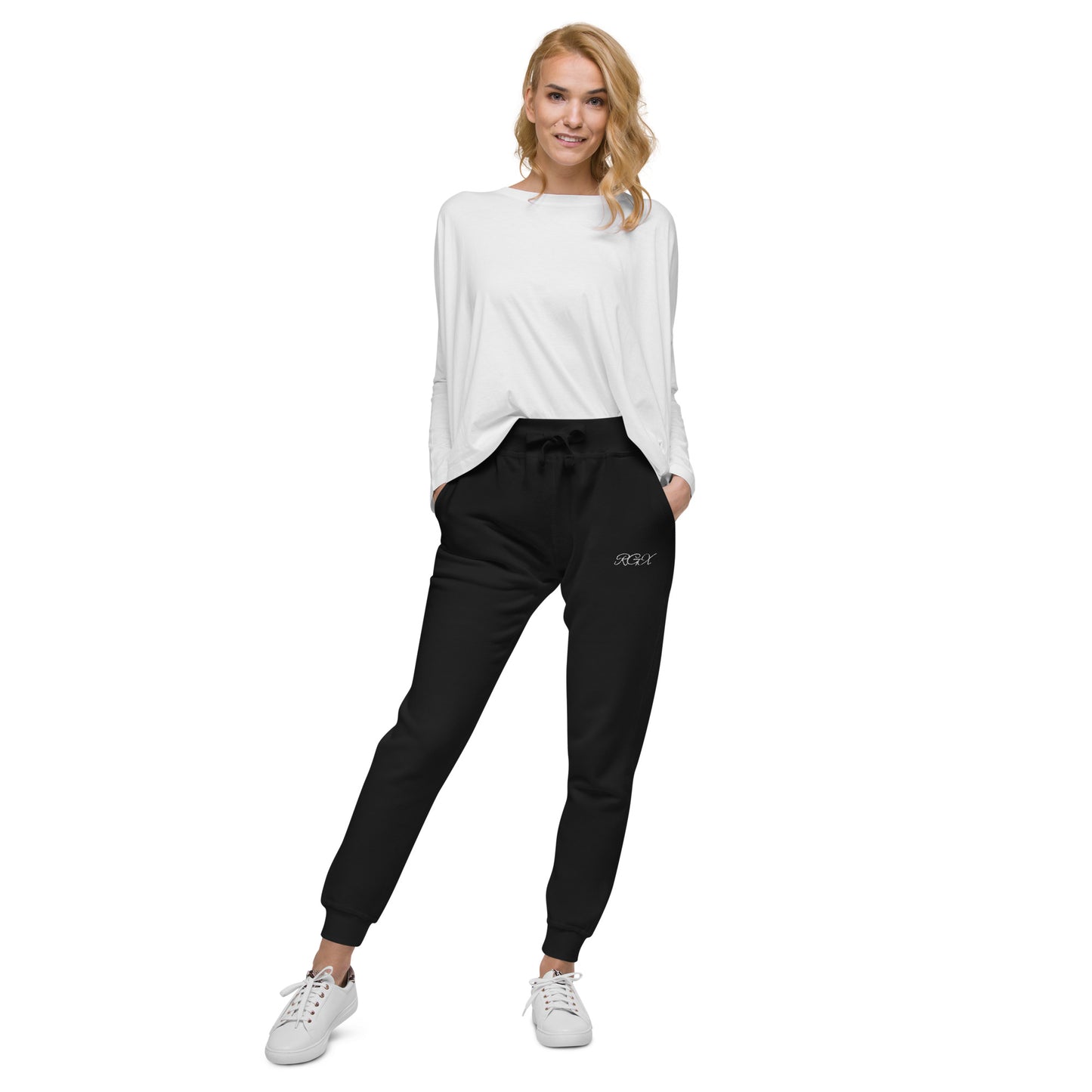 White fleece sweatpants