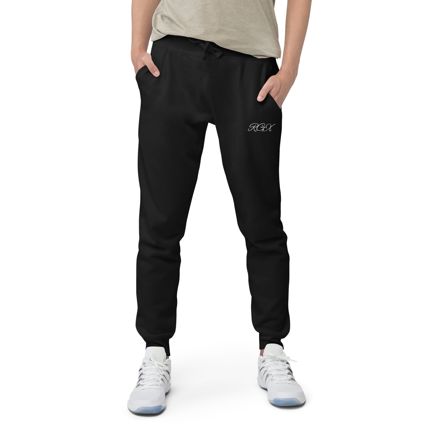 White fleece sweatpants