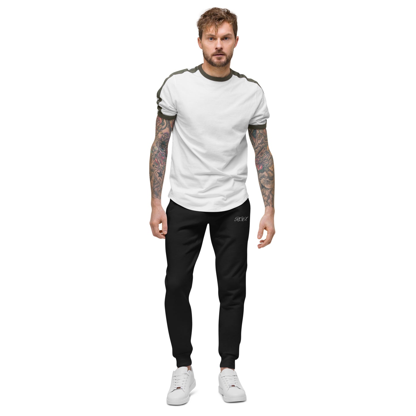 White fleece sweatpants