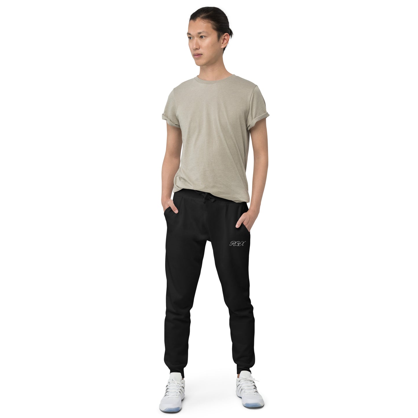 White fleece sweatpants