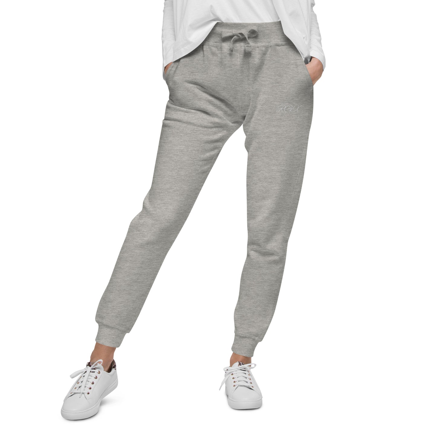 White fleece sweatpants