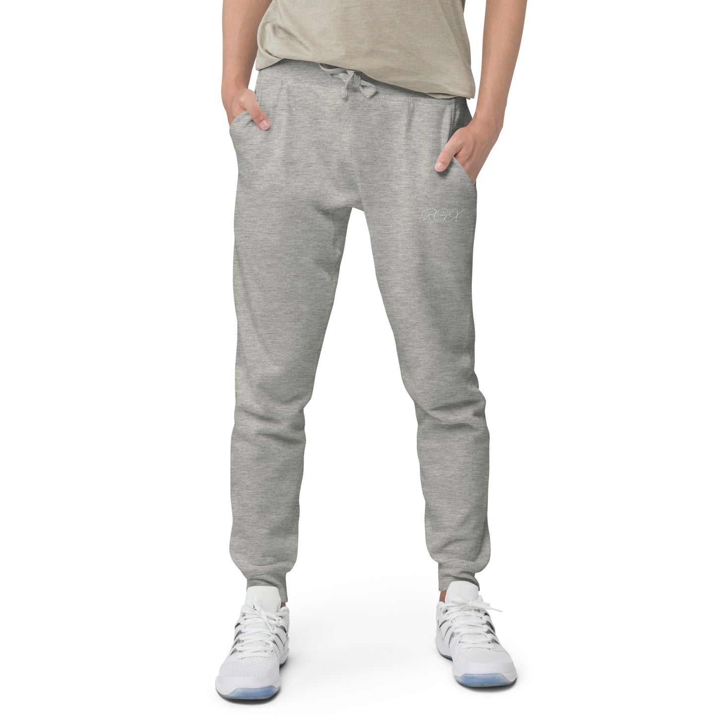 White fleece sweatpants