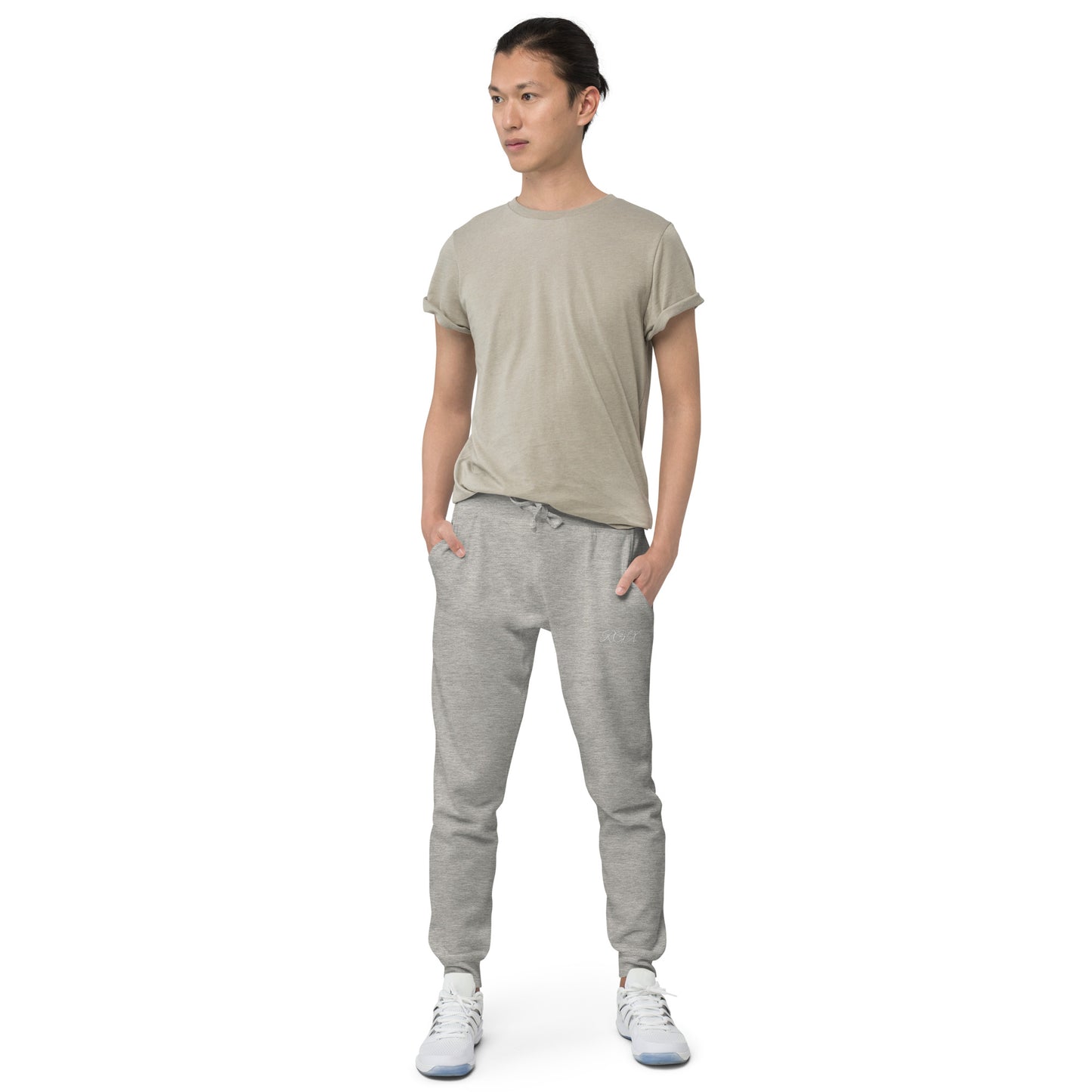 White fleece sweatpants
