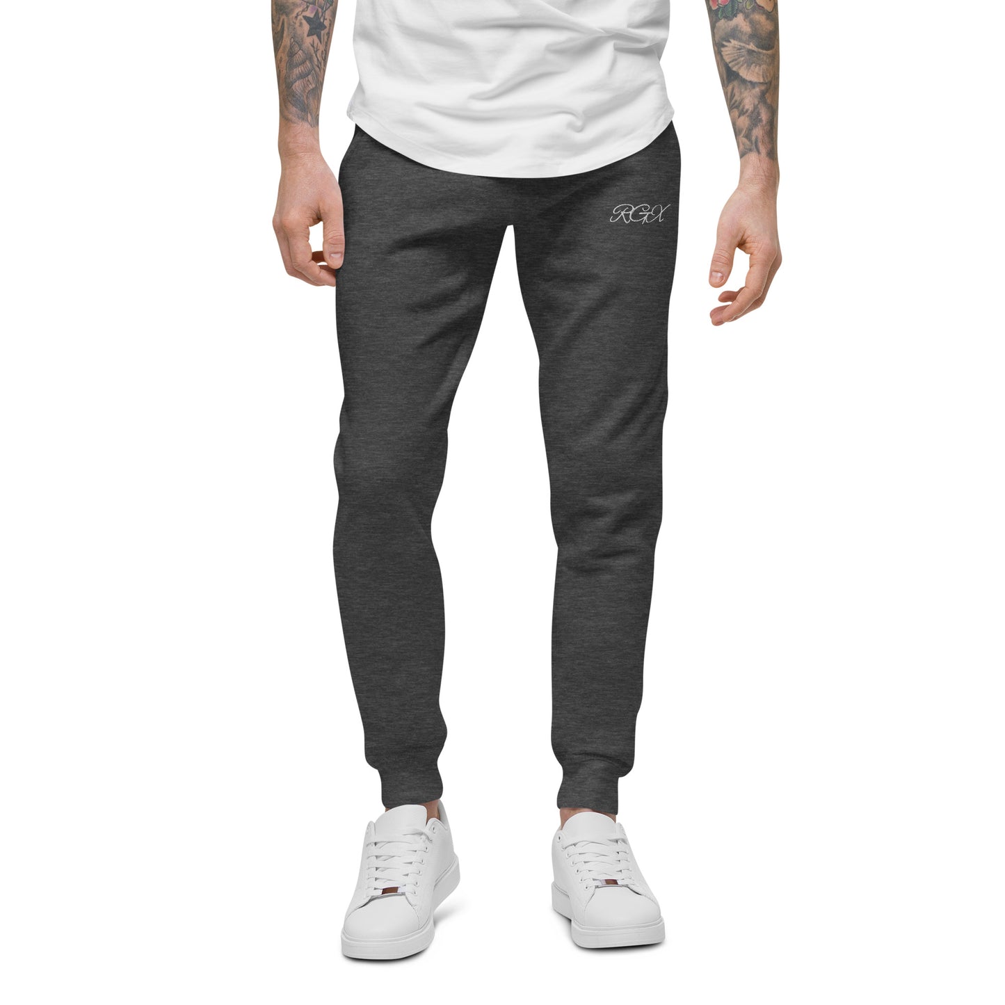 White fleece sweatpants