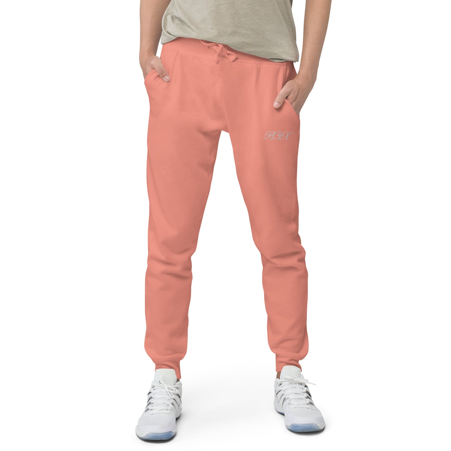 White fleece sweatpants