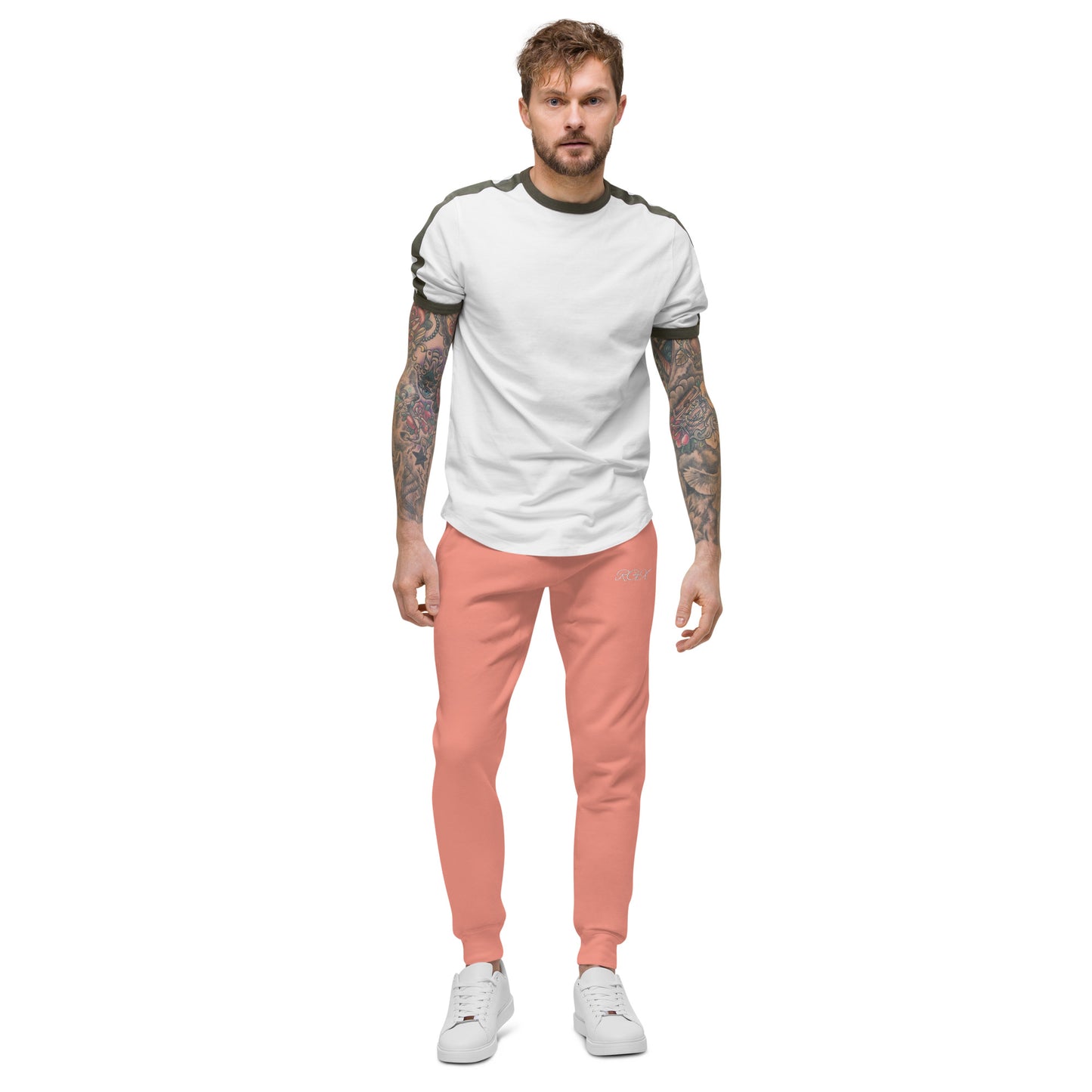 White fleece sweatpants