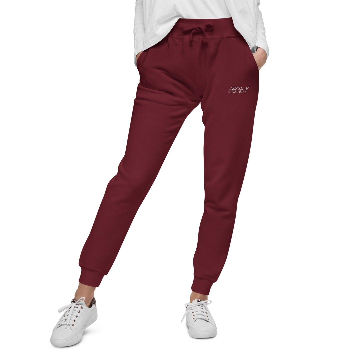 White fleece sweatpants