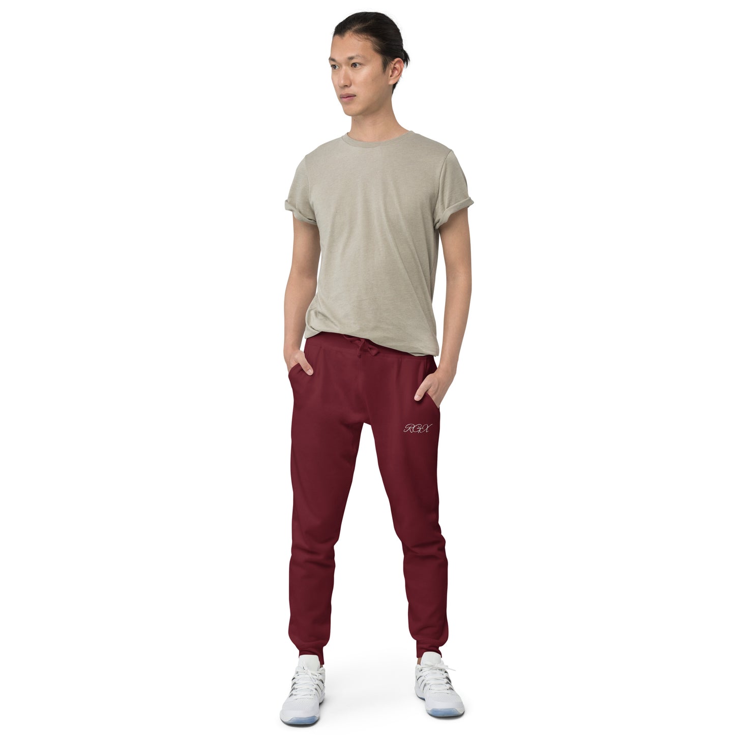 White fleece sweatpants