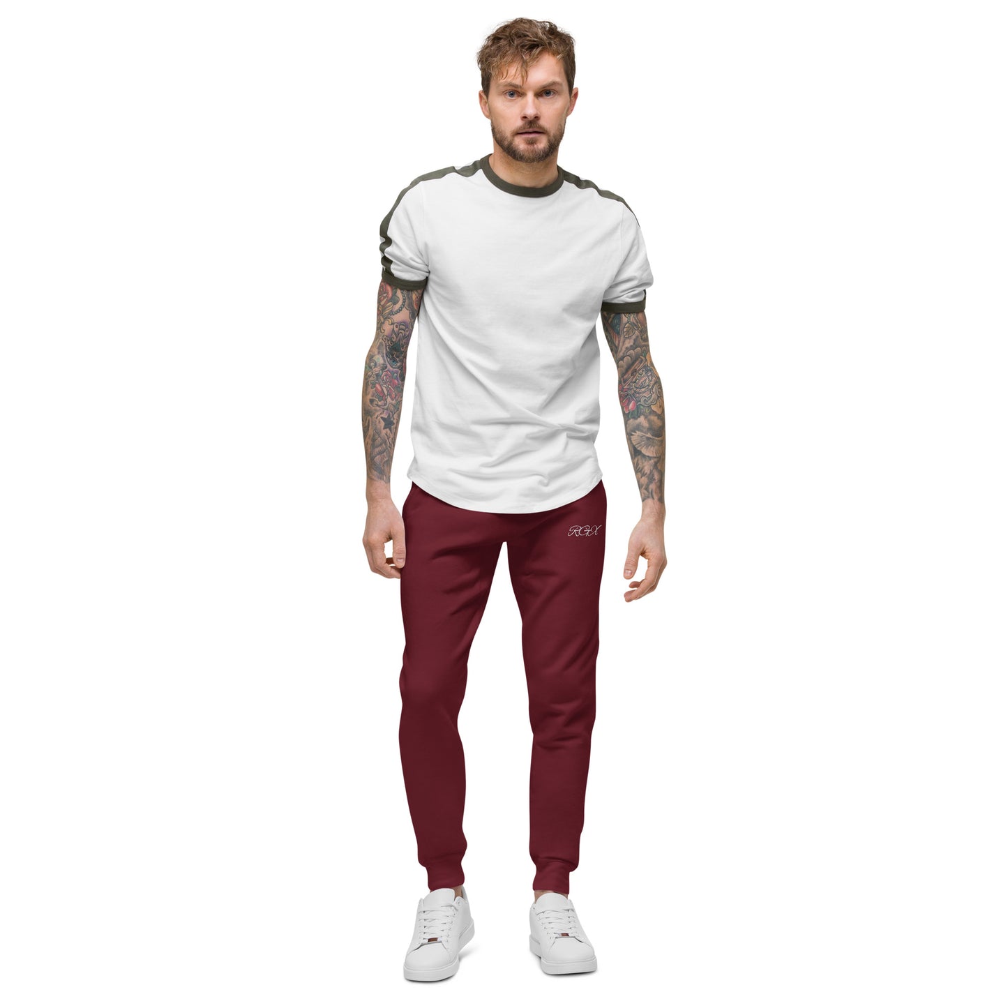 White fleece sweatpants