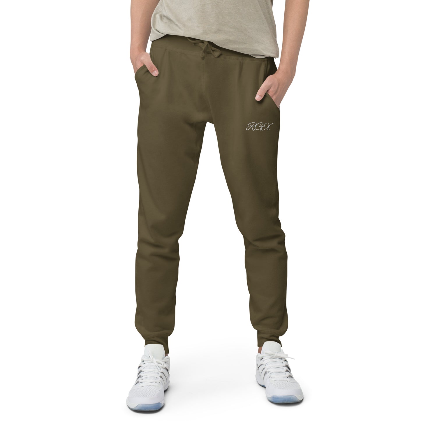 White fleece sweatpants