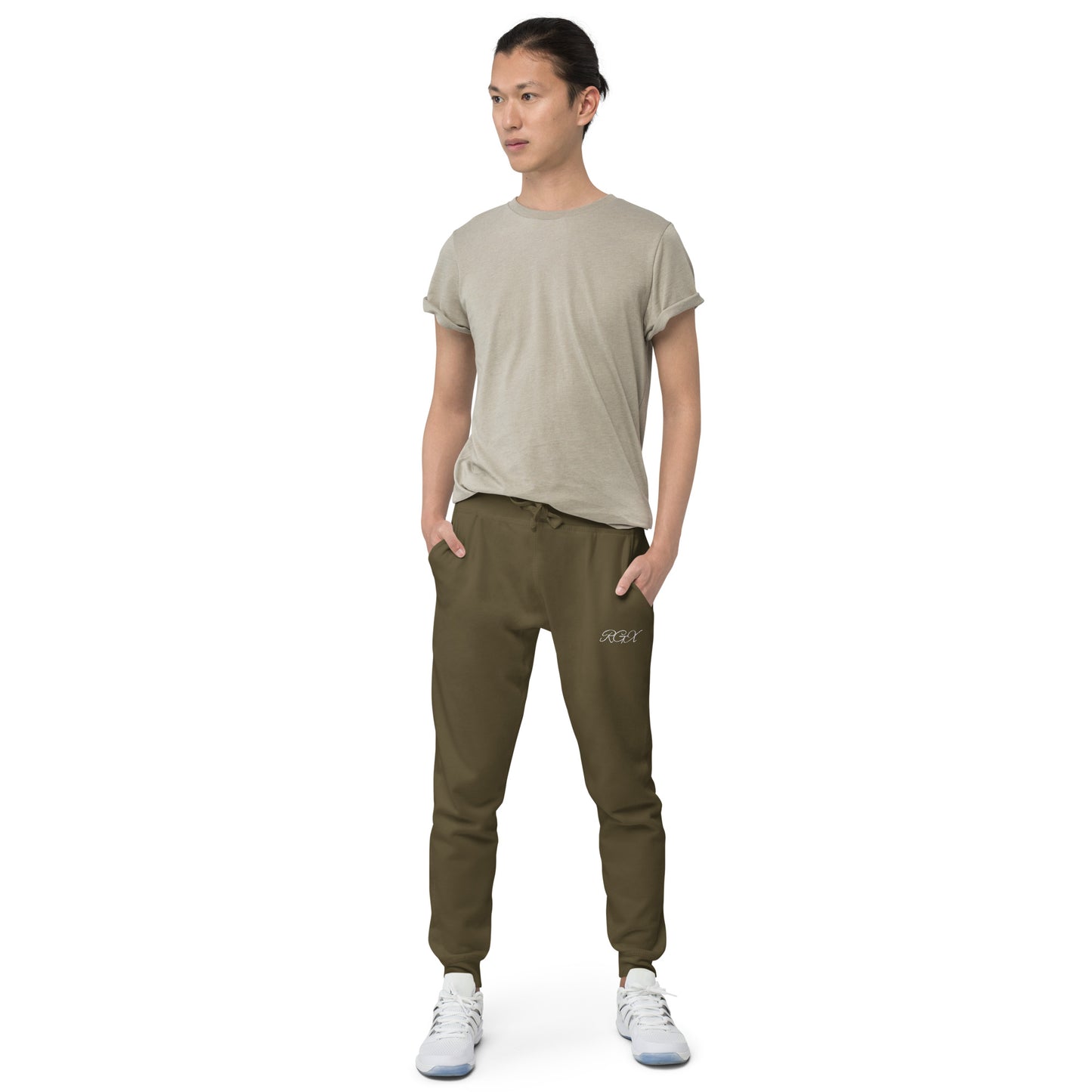 White fleece sweatpants