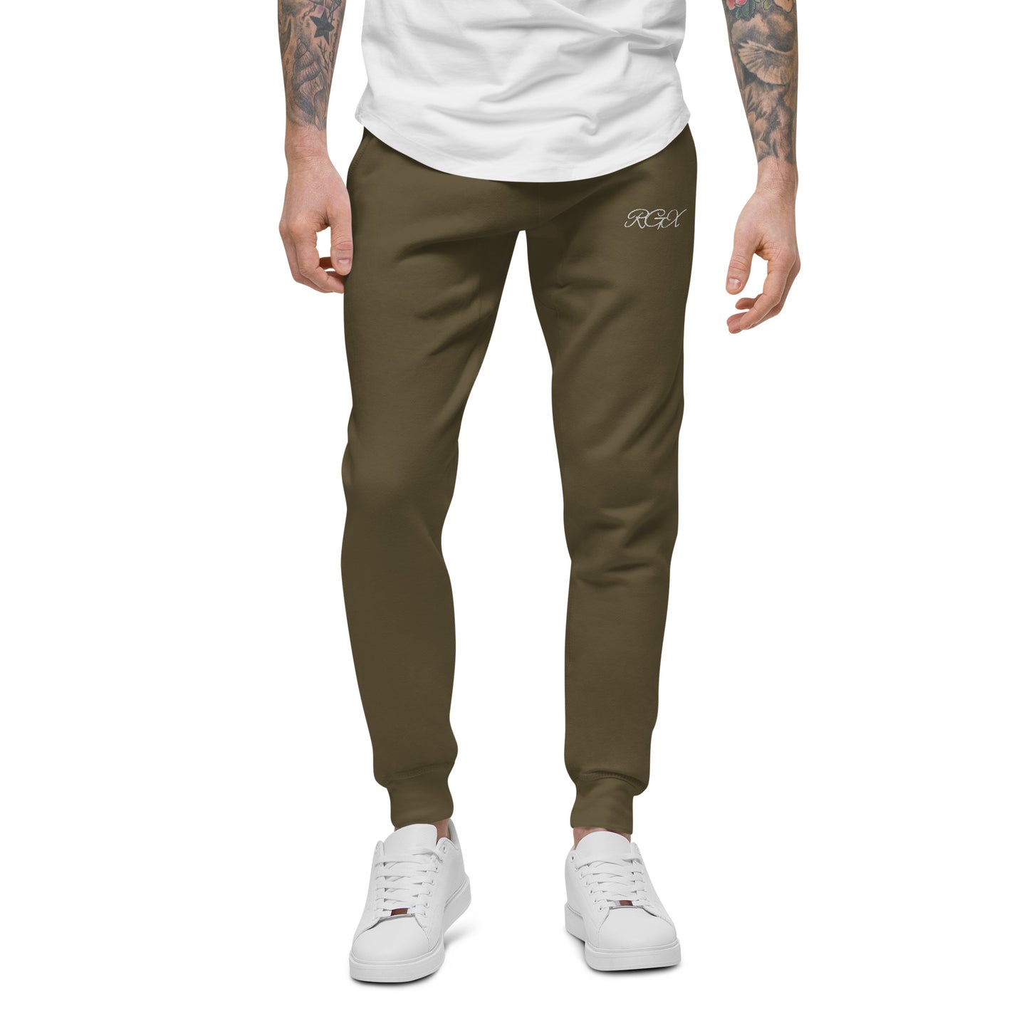 White fleece sweatpants