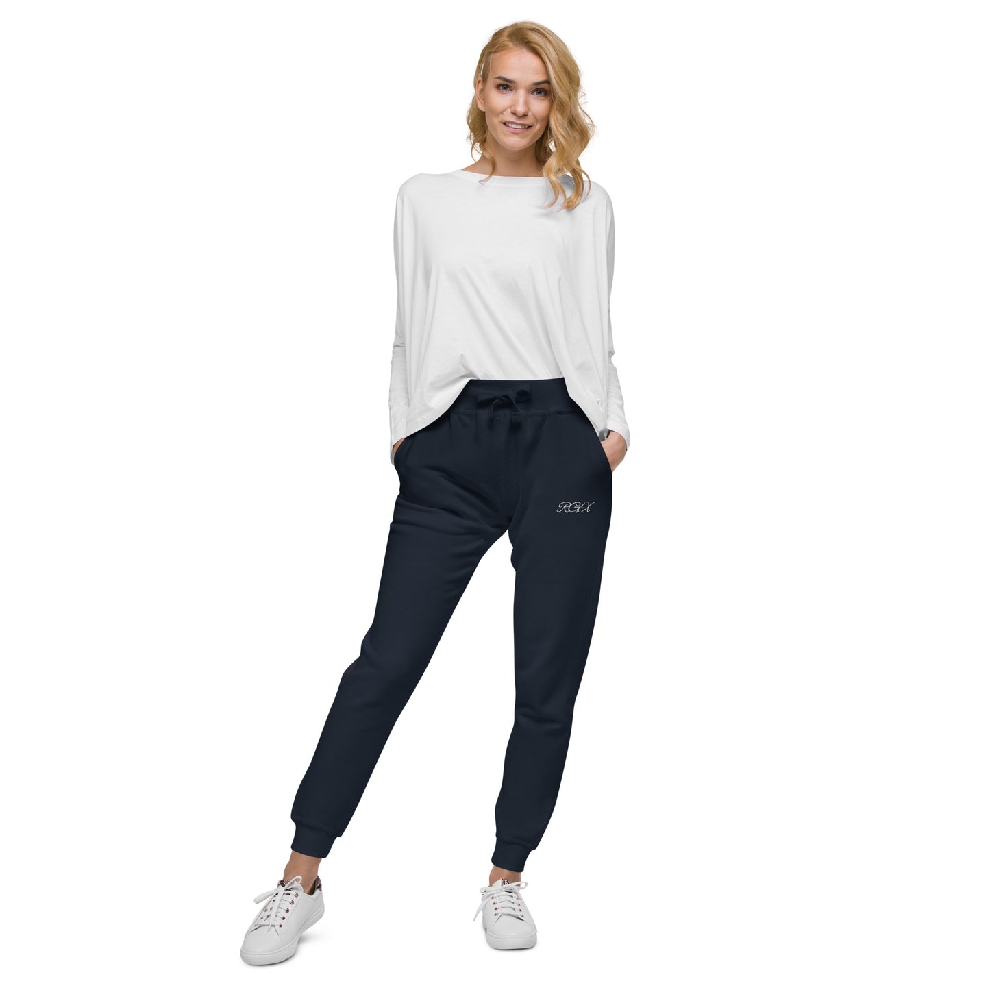 White fleece sweatpants