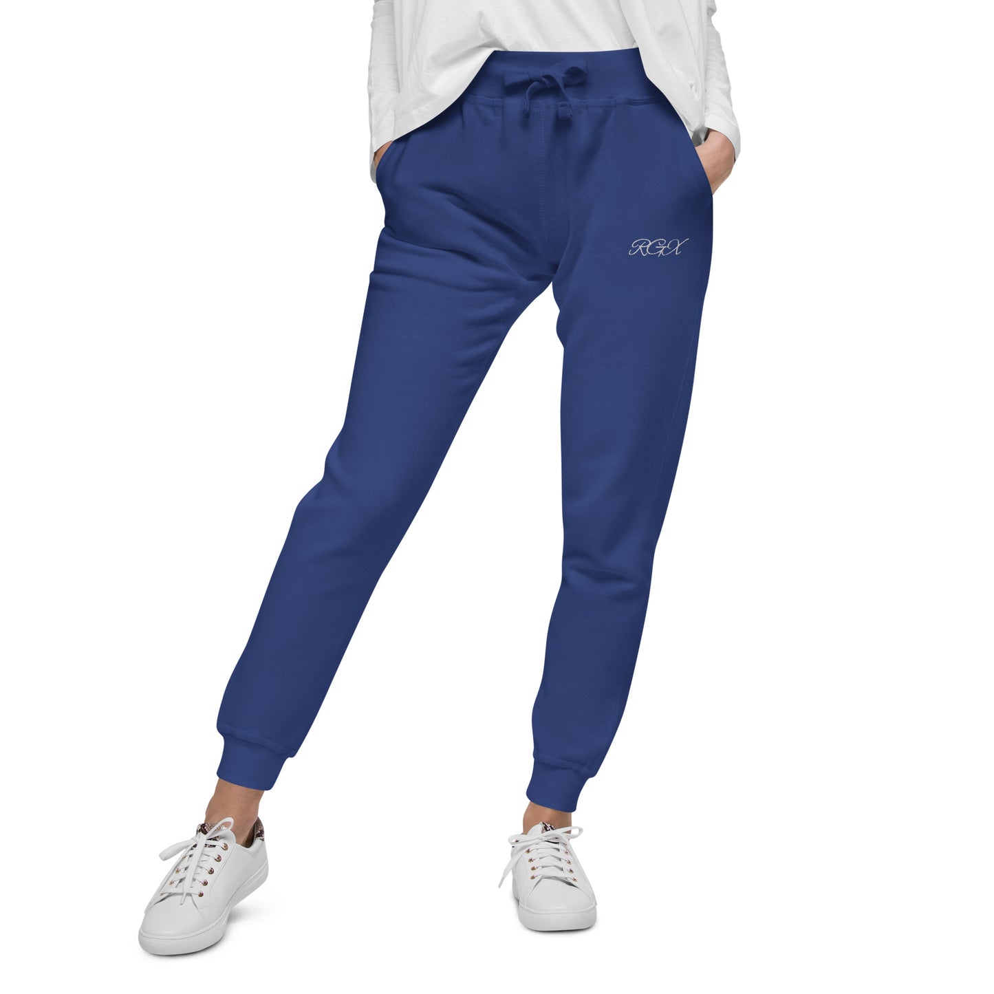 White fleece sweatpants