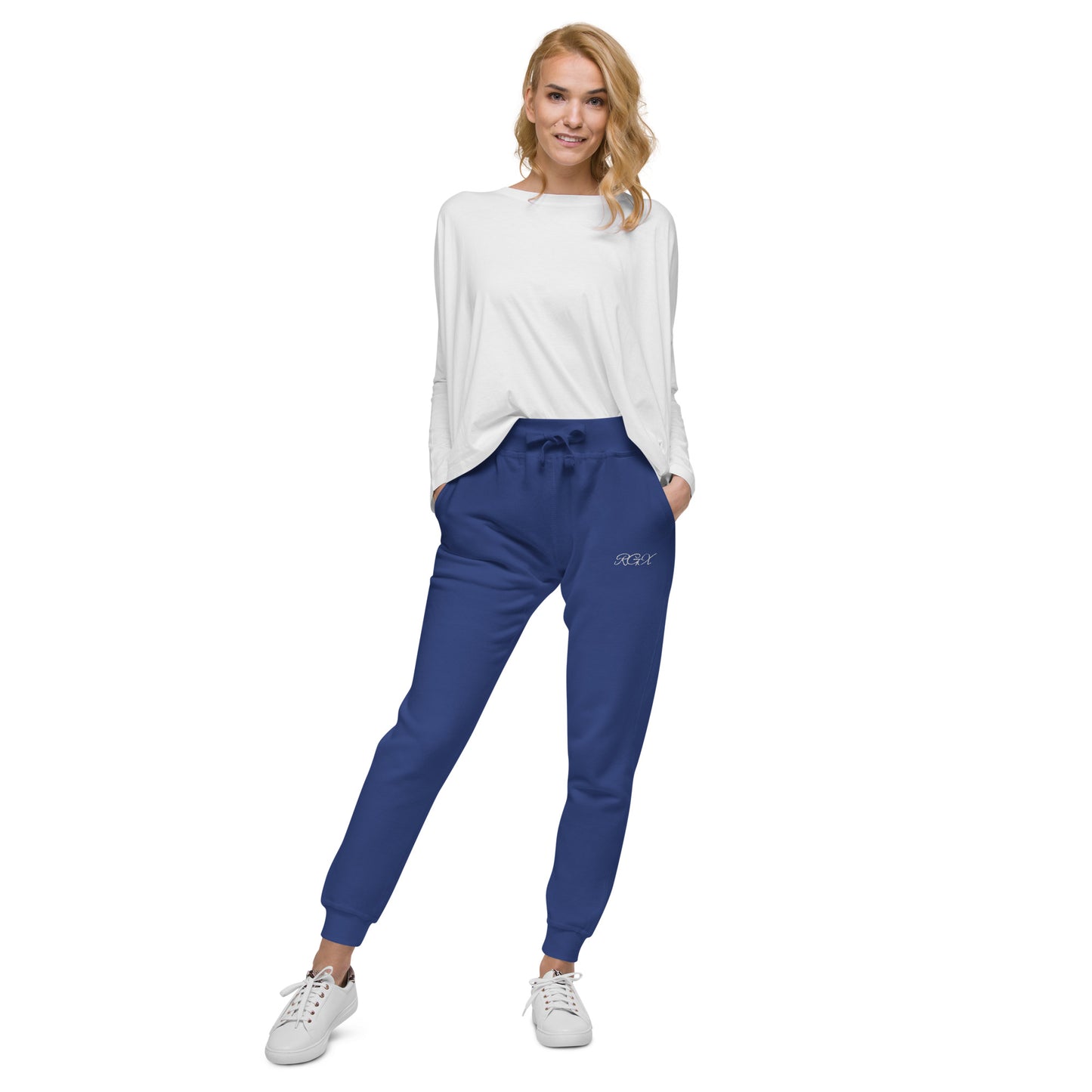 White fleece sweatpants